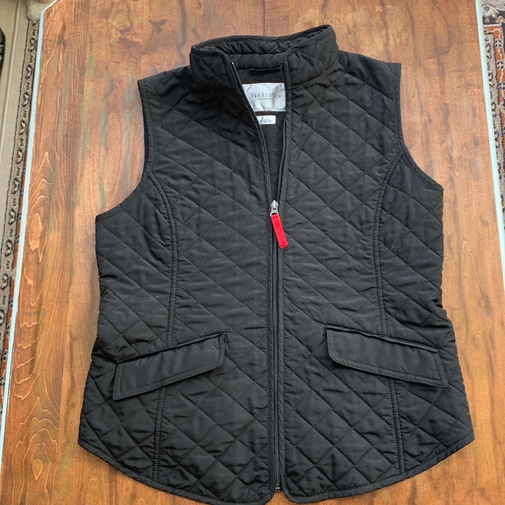 Black quilted vest